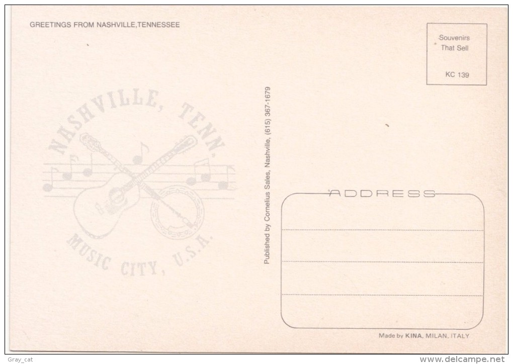 Music City USA, Greetings From Nashville, Tennessee, Unused Postcard [18753] - Nashville