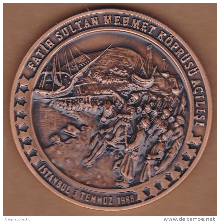 AC - OPENING OF MEHMED THE CONQUEROR BRIDGE BRONZE MEDAL MEDALLION 1988 - Professionals / Firms