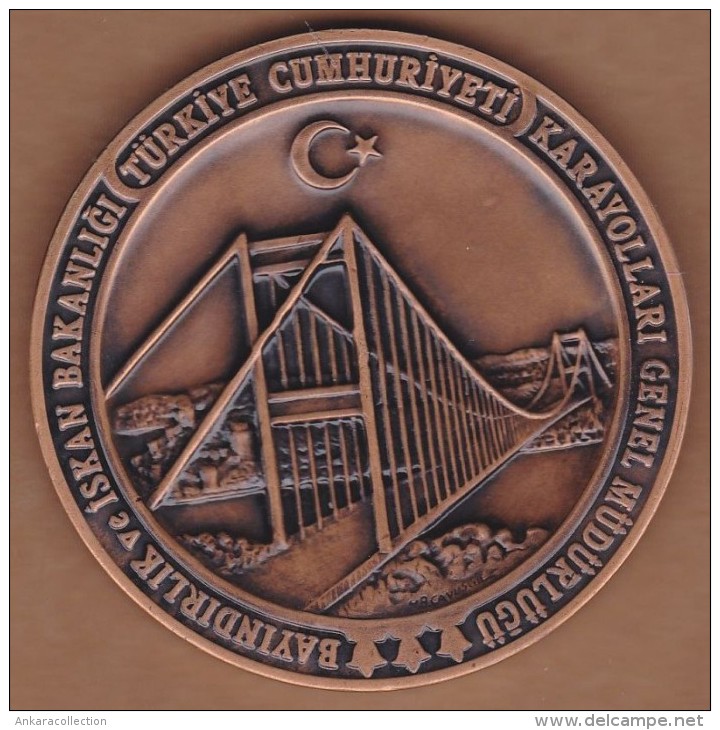 AC - OPENING OF MEHMED THE CONQUEROR BRIDGE BRONZE MEDAL MEDALLION 1988 - Professionals / Firms