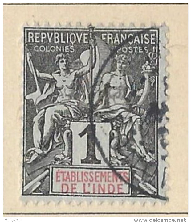 India Francese - 1892 - Usato/used - Allegorie - Mi N. 1 - Gebraucht