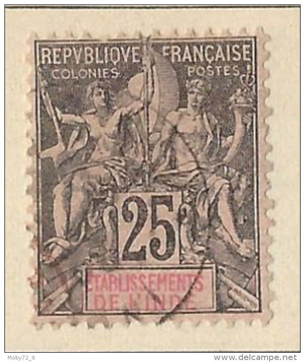 India Francese - 1892 - Usato/used - Allegorie - Mi N. 8 - Oblitérés