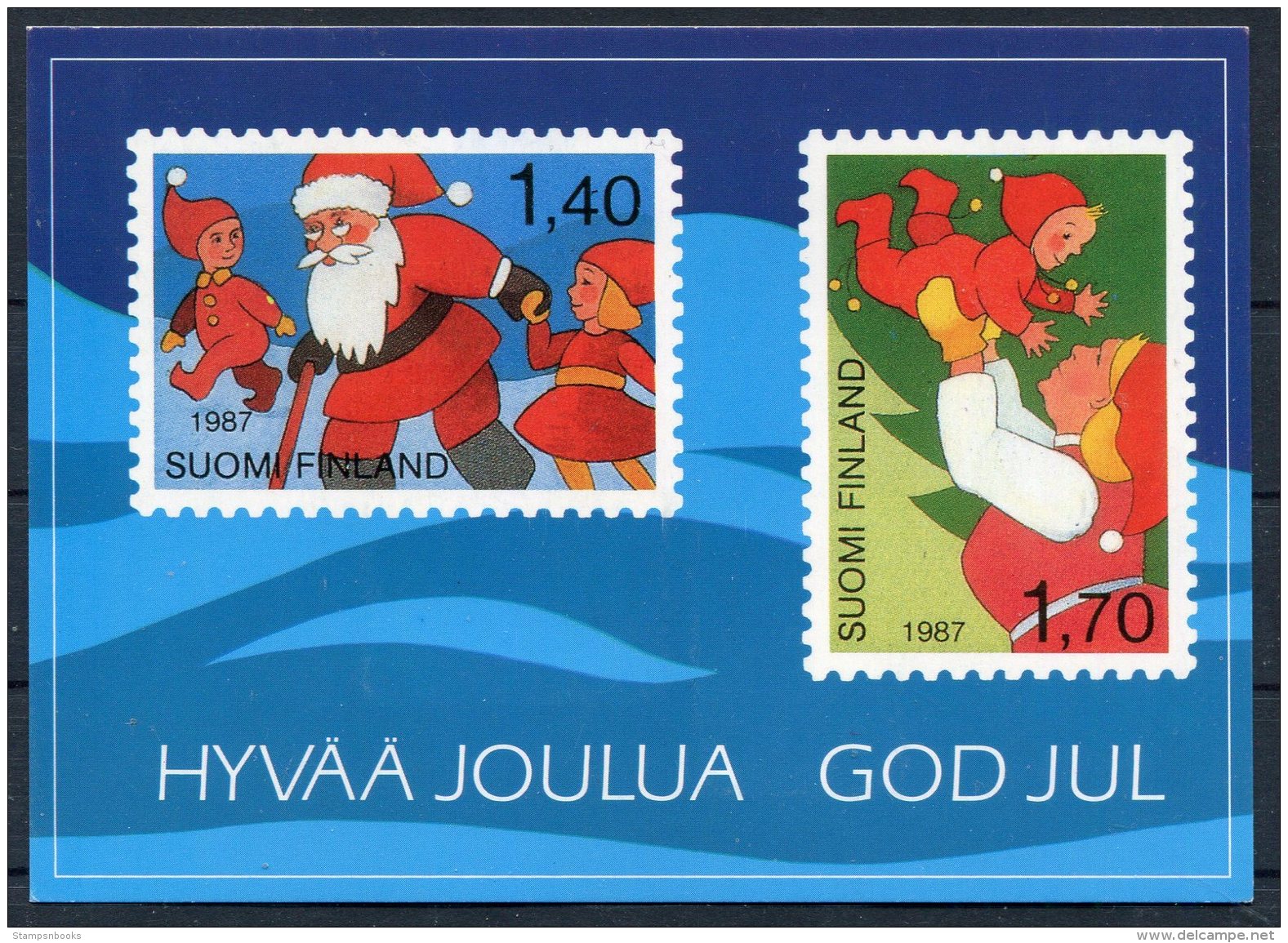 1987 Finland Santa Stamp Christmas First Day Card - Christmas