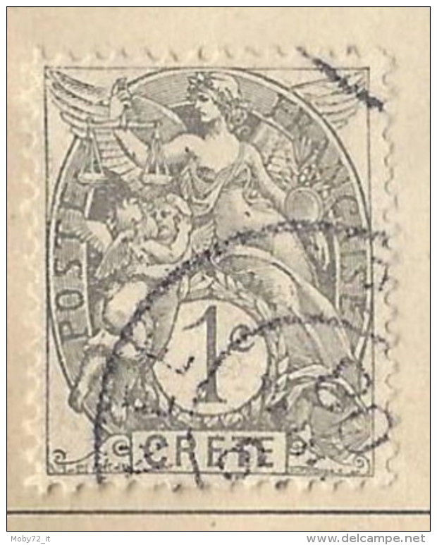 Territori Francesi - Creta - 1902 - Usato/used - Allegorie - Mi N. 1 - Gebraucht
