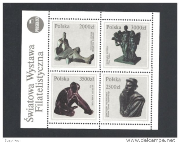 POLONIA 1992 Sculptures From The Collection Of The National Museum In Warsaw     MNH** Mit3407&#8209;3410 - Carnets