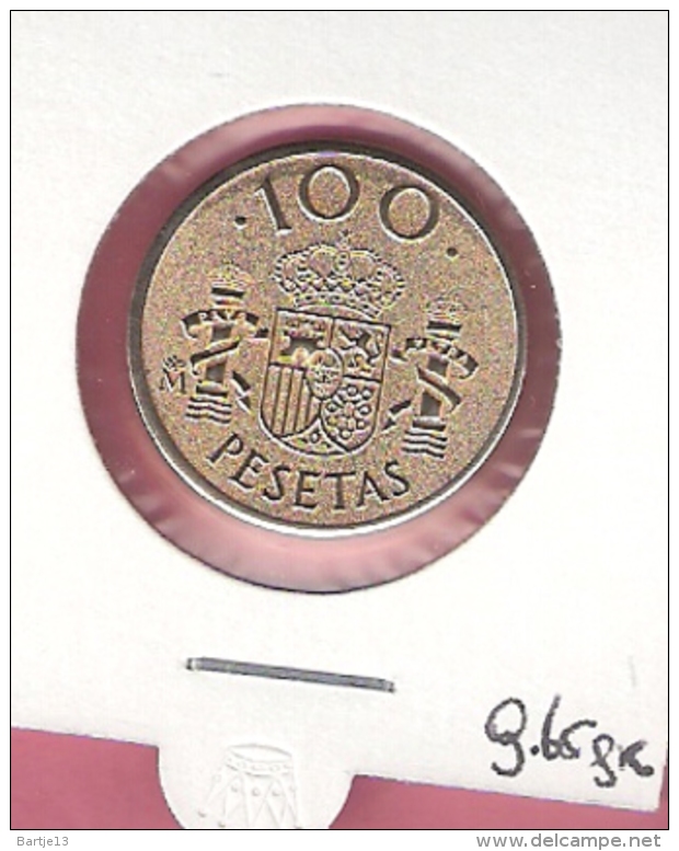 SPANJE 100 PESETAS YEAR ?? ERROR STRIKE ONLY ONE SIDE STRUCK 9.65 GR. VERY RARE - Autres & Non Classés