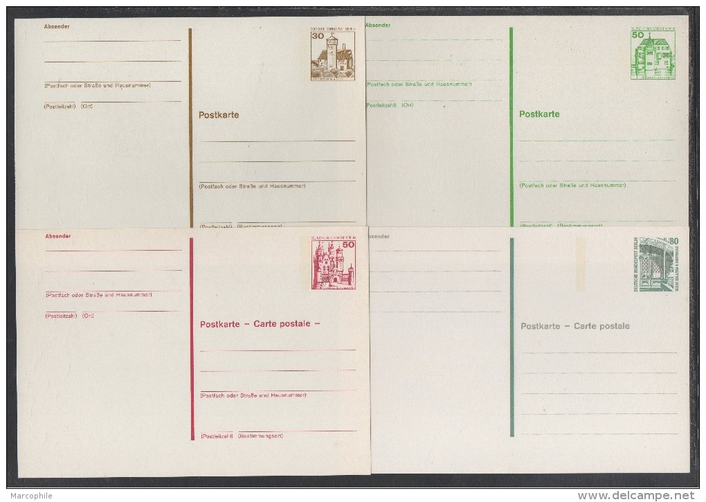 ALLEMAGNE - RFA - BERLIN / LOT DE 6 ENTIERS POSTAUX / 2 IMAGES (ref 5894) - Cartes Postales - Neuves
