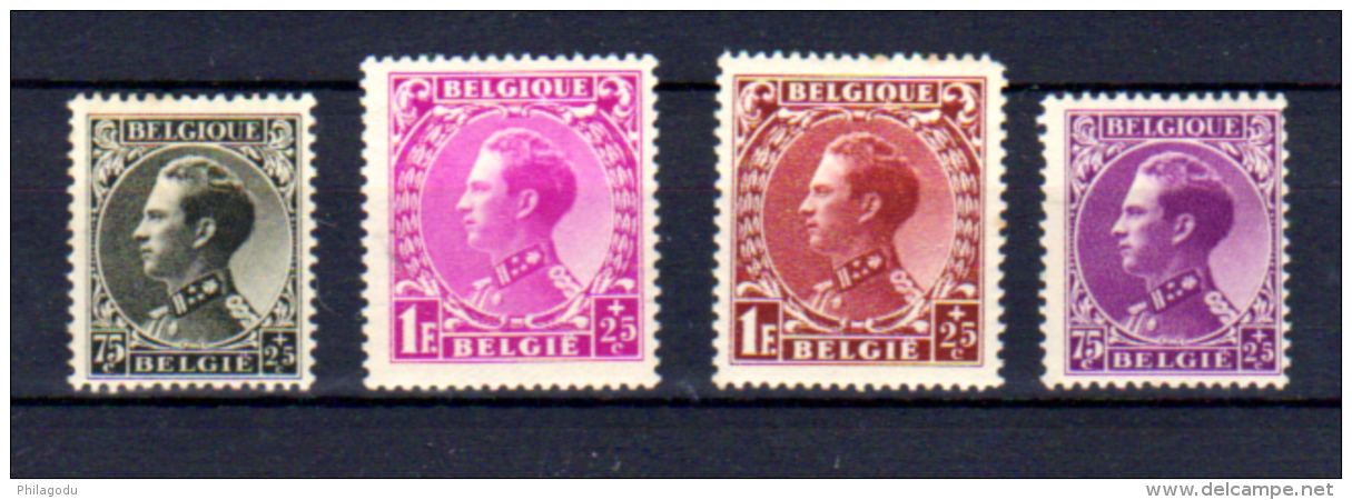 Léopold III, 390  / 393*, Cote 44 €, - 1934-1935 Léopold III