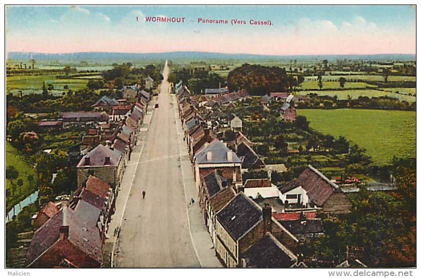 - Depts Div.-ref-KK210- Nord - Wormhout - Panorama Vers Cassel - Carte Colorisee Bon Etat - - Wormhout