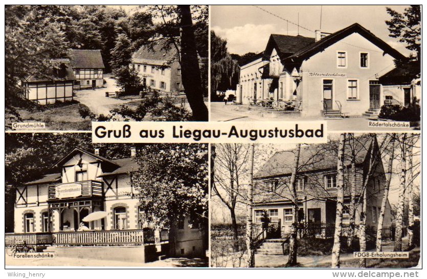 Radeberg Liegau Augustusbad - S/w Mehrbildkarte 1 - Radeberg