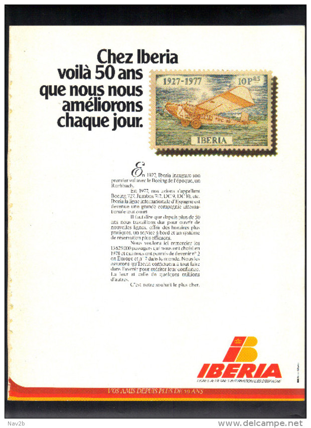 Page De Revue De 1979. IBERIA . Lignes Aériennes Internationales D'Espagne . - Advertisements