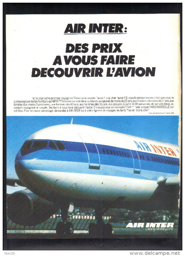 Sur Dos De Couverture De La Revue Géo De 1981 . AIR INTER . - Pubblicità