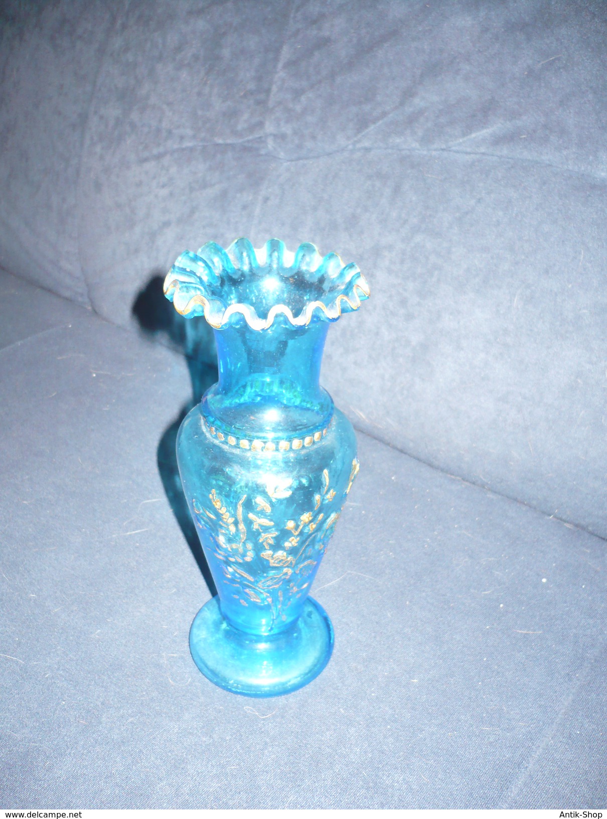 Bohemian Glas Vase Blau (41) Preis Reduziert - Glas & Kristall