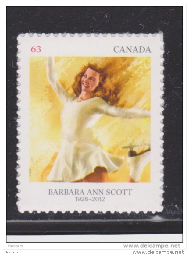 CANADA, 2014,#2705,  PIONEERS Of WINTER SPORTS: Barbara  Ann  SCOTT(1948) - Timbres Seuls