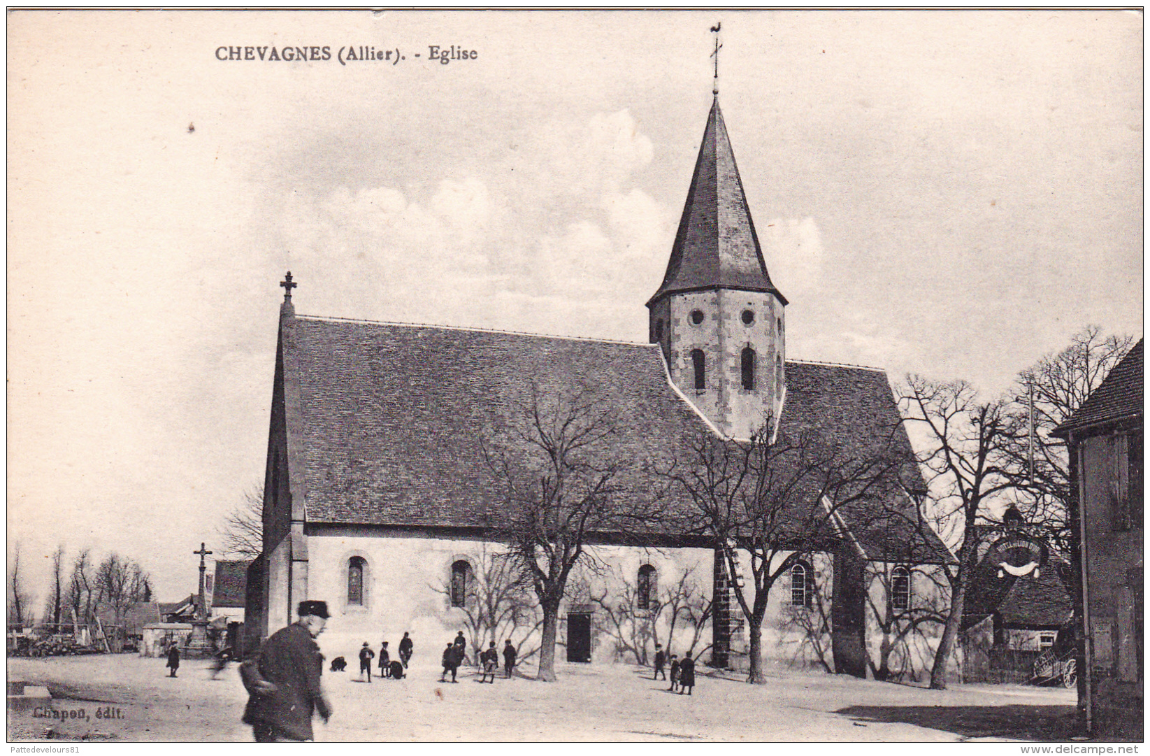 CPA Animée (03) CHEVAGNES  L' Eglise - Other & Unclassified