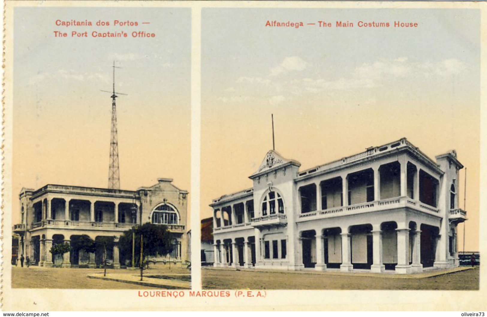 MOÇAMBIQUE, MOZAMBIQUE, LOURENÇO MARQUES, Capitania E Alfandega, 2 Scans - Mozambico