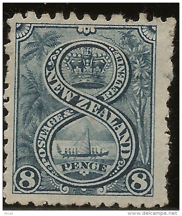 NZ 1898 8d War Canoe P11 SG 313a HM #VY158 - Nuovi