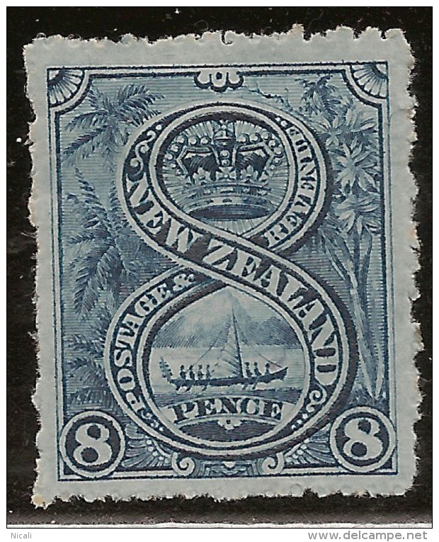 NZ 1898 8d War Canoe P14 SG 325 HM #VY156 - Nuevos