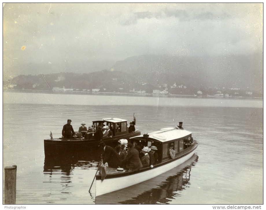 Italie Lac De Come Region De Bellagio Excursion Alpine Ancienne Photo Amateur 1910 - Places