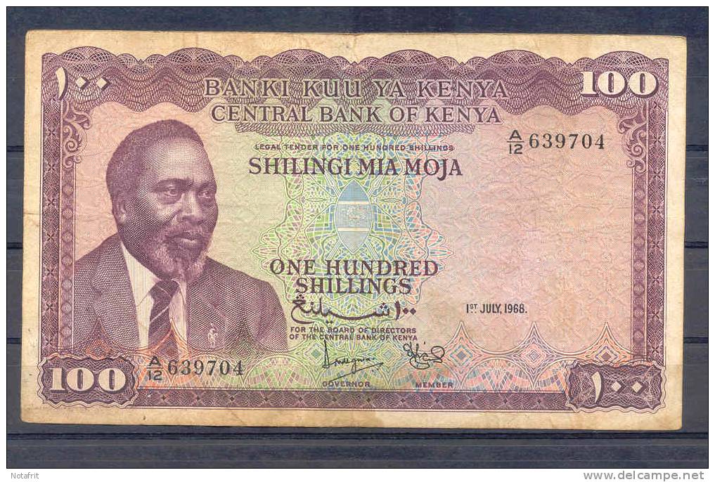 Kenia Keniyata  100 Shillings 1968  RARE Fine - Kenya