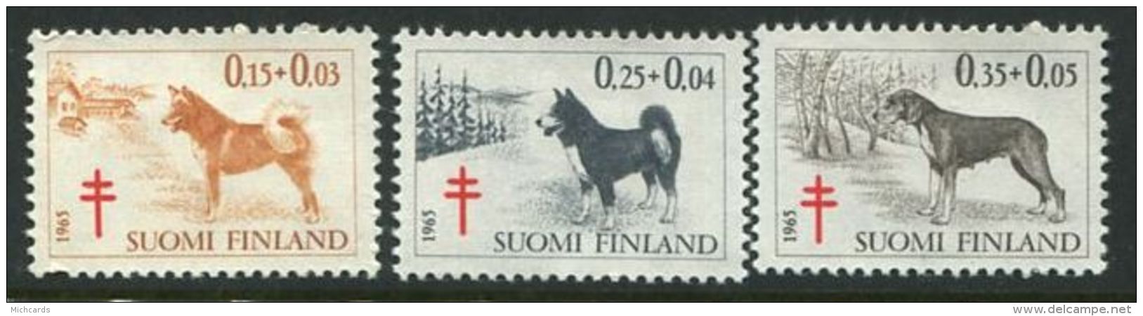 173 FINLANDE 1965 - Yvert 572/74 - Chien Croix Rouge - Neuf ** (MNH) Sans Charniere - Nuovi