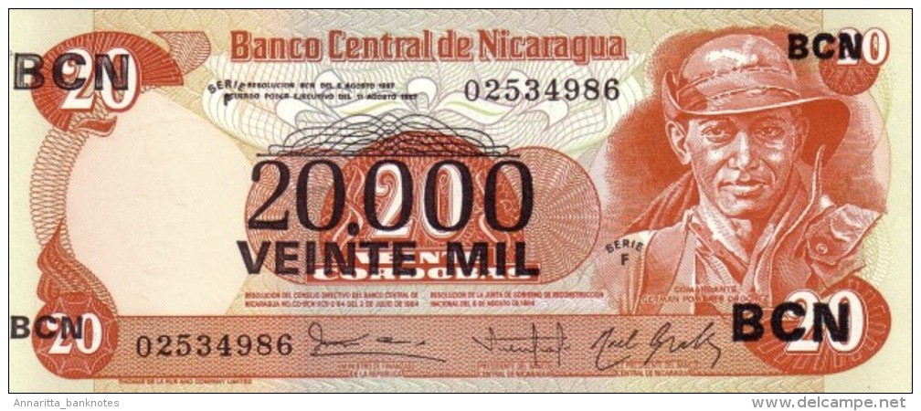 Nicaragua 20000 Córdobas 1987, UNC, P-147a, NI441a - Nicaragua