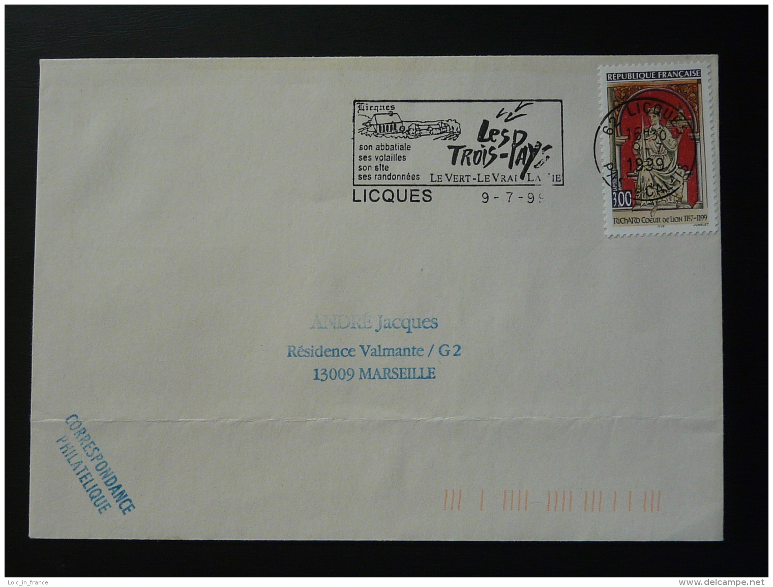 62 Pas De Calais Licques Abbatiale 1999 - Flamme Sur Lettre Postmark On Cover - Abbayes & Monastères