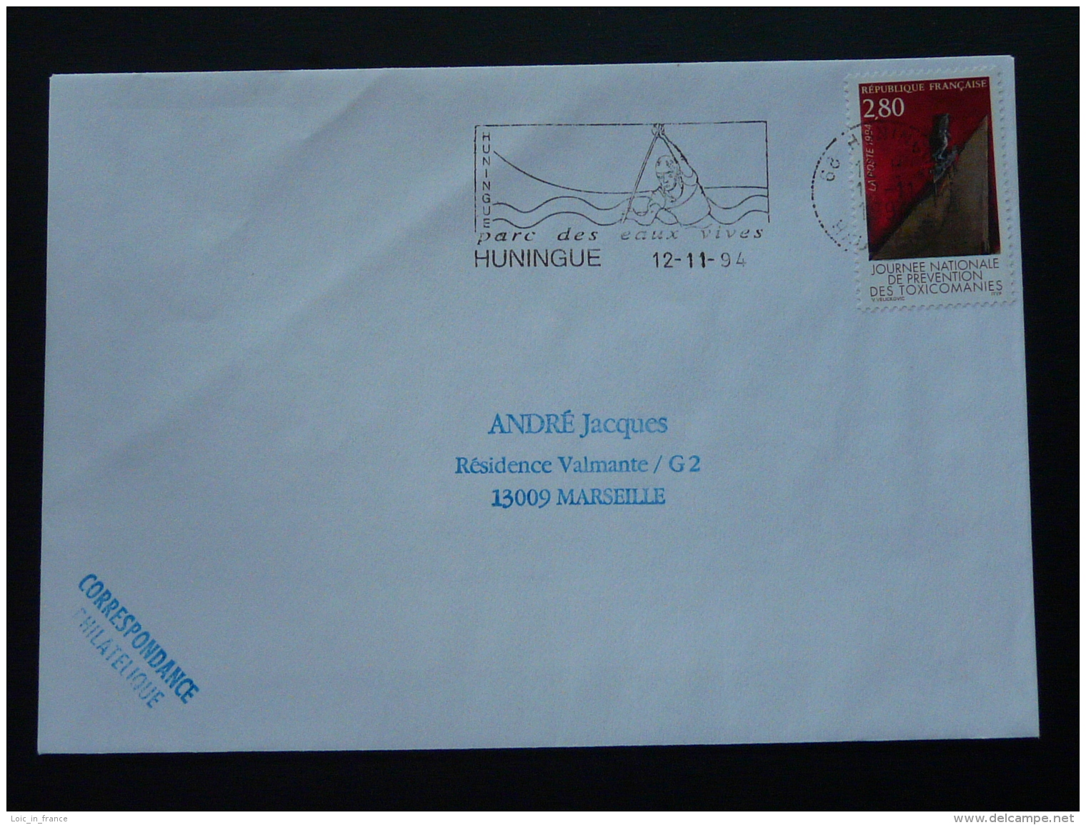 68 Haut Rhin Huningue Rafting Eaux Vives 1994 - Flamme Sur Lettre Postmark On Cover - Rafting