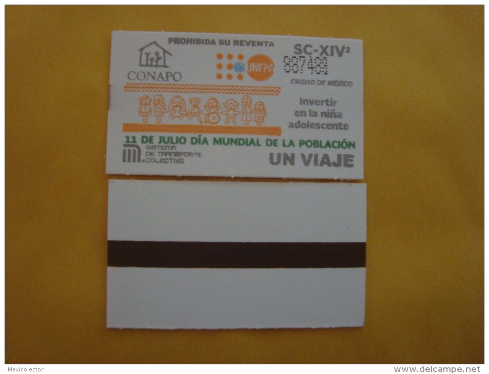 MEXICO - METRO - TICKET - CONAPO - Mundo