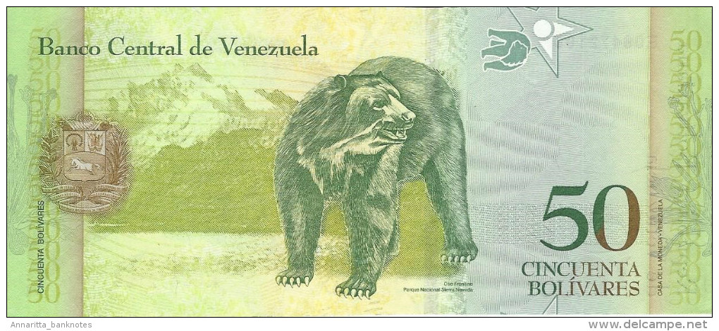 VENEZUELA 50 BOLIVARES 2008 P-92a UNC 19.12.2008 [ VE092a3 ] - Venezuela