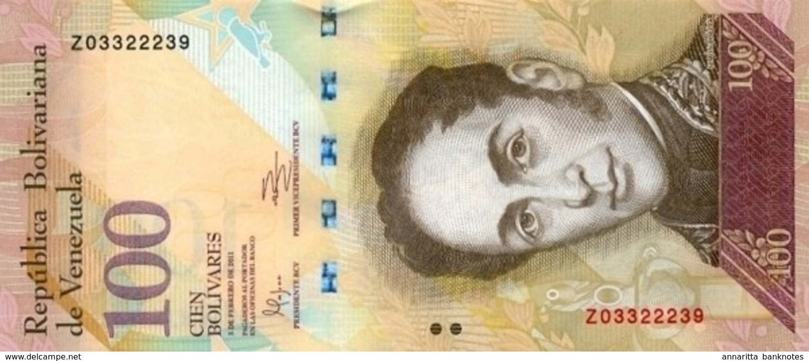 VENEZUELA 100 BOLIVARES 2011 P-93d UNC 3.2.2011 [VE363e] - Venezuela