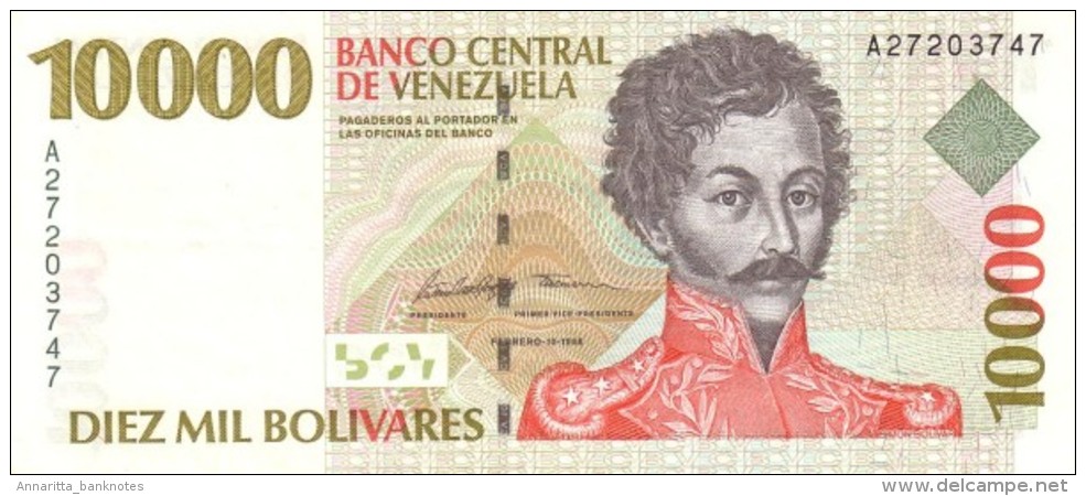 * VENEZUELA 10000 BOLIVARES 1998 P-81 UNC [ VE081 ] - Venezuela