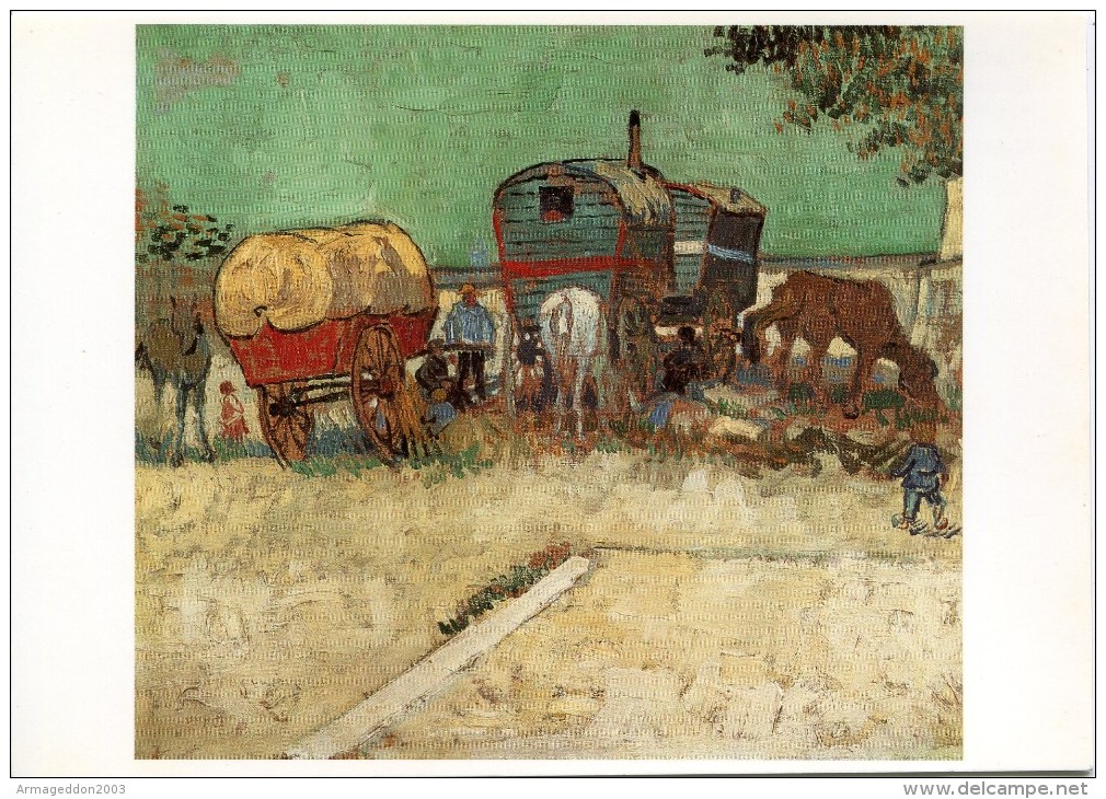 V50 / NEUVE CP VINCENT VAN GOGH CAMPEMENT DE BOHEMIENS LES ROULOTTES VOIR DOS - Van Gogh, Vincent