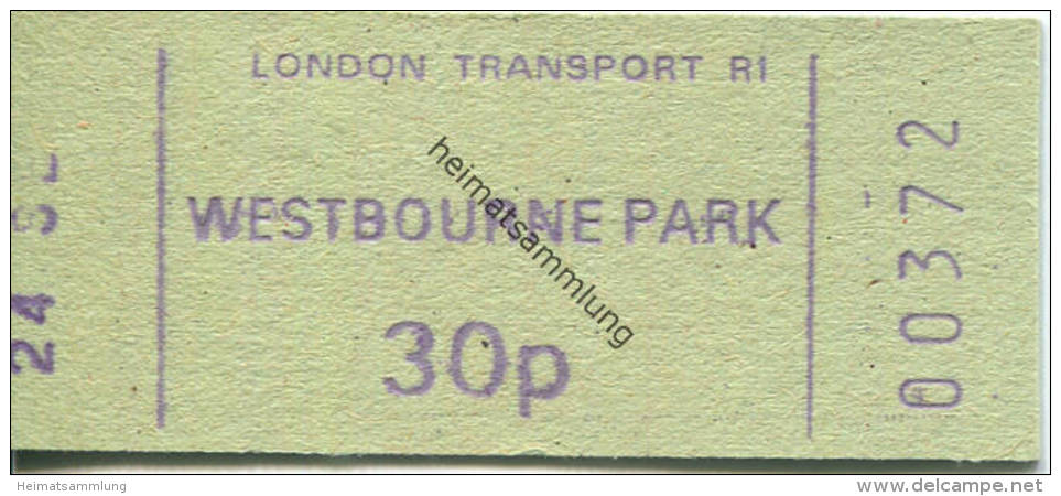 London Transport R1 - Westbourne Park 30p - Europe