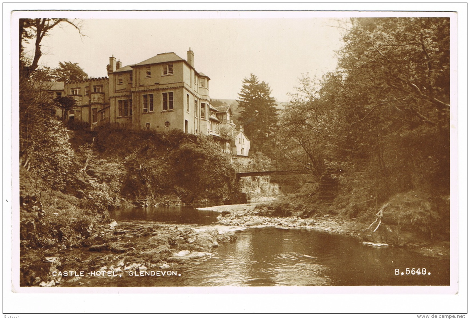 RB 1114 -  Real Photo Postcard - Castle Hotel From River - Glendevon Perthshire Scotland - Perthshire