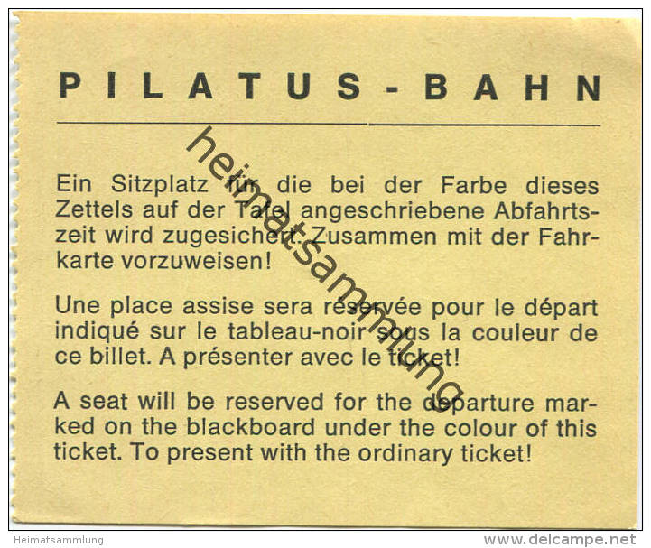 Pilatus-Bahn - Sitzplatzreservierung - Europa