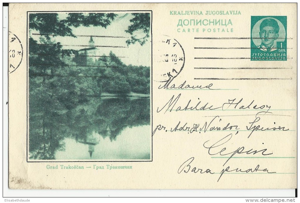 YOUGOSLAVIE - 1938 - CARTE ENTIER POSTAL ILLUSTREE (BILDPOSTKARTE) De OSIJEK Pour CEPIN - Enteros Postales