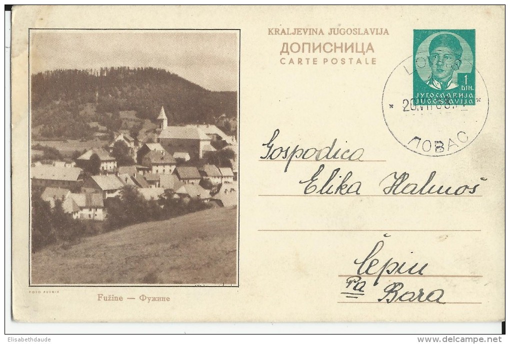 YOUGOSLAVIE - 1938 - CARTE ENTIER POSTAL ILLUSTREE (BILDPOSTKARTE) De LOVAS Pour CEPIN - Postal Stationery