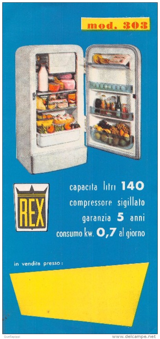 04800 "REX - PORDENONE - IL FRIGORIFERO MOD. 303" PUBBLICITARIO ORIGINALE - Pubblicitari