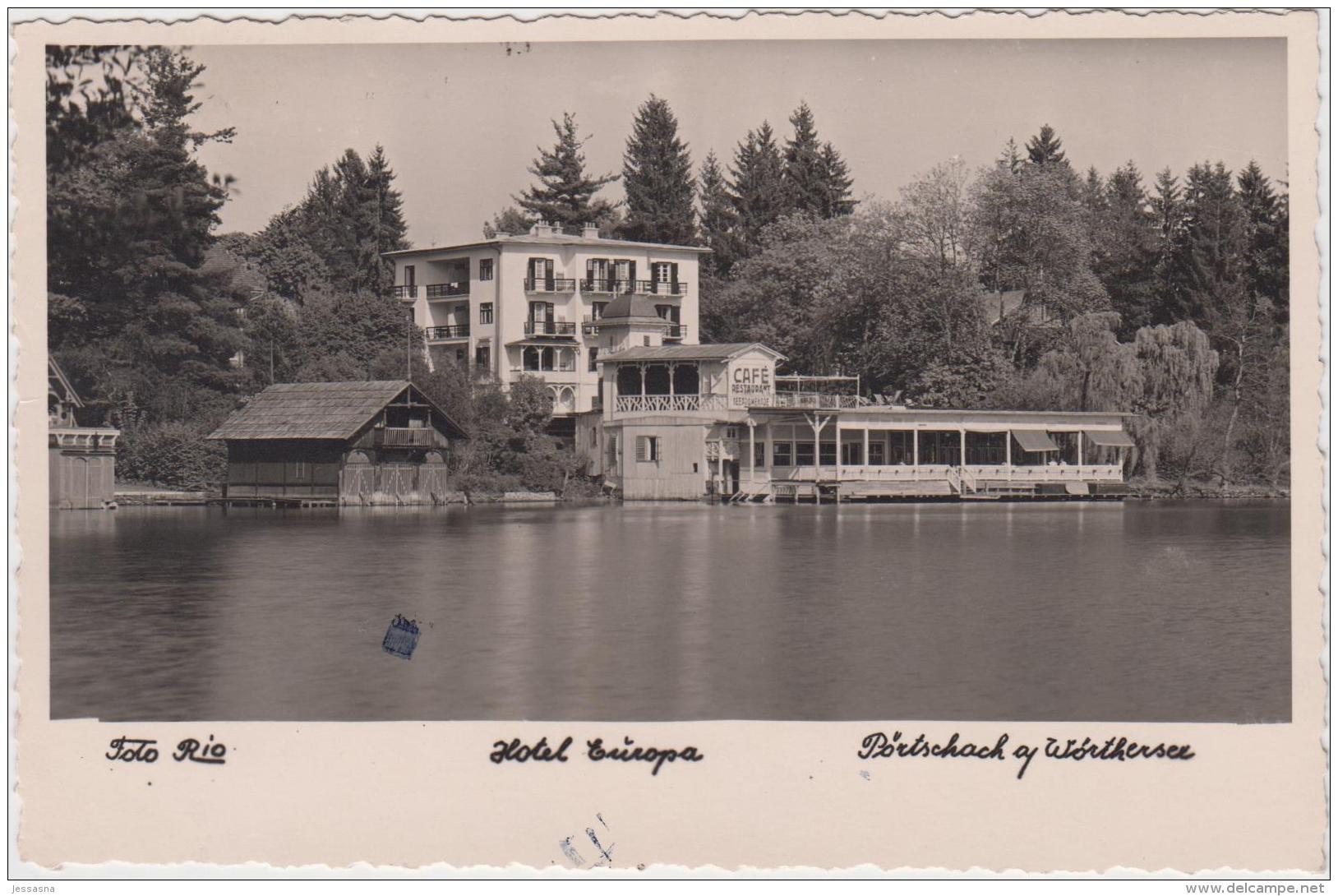 AK -Kärnten -  Pörtschach - Hotel Europa Mit Cafe Restaurant - 1950 - Pörtschach