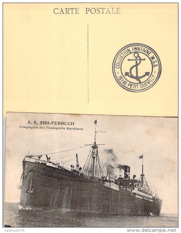 C P A   Bateau Navire  " Sidi Ferruch " S.G.T.M Compagnie Générale Des Transports Maritimes Interallié Ww1 - Commerce