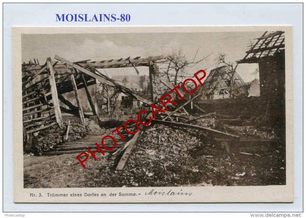 MOISLAINS-CARTE Imprimee Allemande-Guerre 14-18-1 WK-France-80- - Moislains