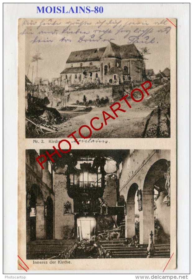 MOISLAINS-CARTE Imprimee Allemande-Guerre 14-18-1 WK-France-80- - Moislains