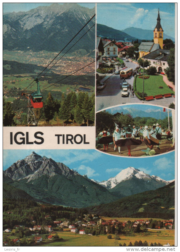 CP - PHOTO - IGLS - TIROL - MULTIVUES - PATSCHERKOFELBAHN GEGEN IGLS INNSBRUCK UND NORDKETTE - DORFPLATZ - VOLKSTANZ -26 - Igls