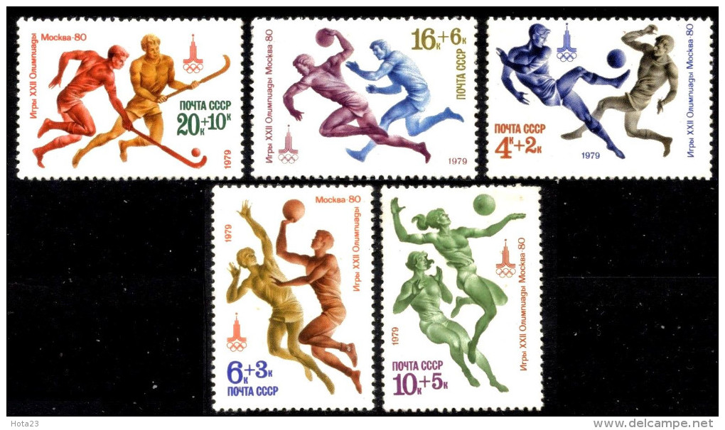 1979 Y Russia USSR Olimpic Games SOCCER ,  FOOTBALL ,BASKETBALL, HOCKEY  Full Set MNH - Neufs