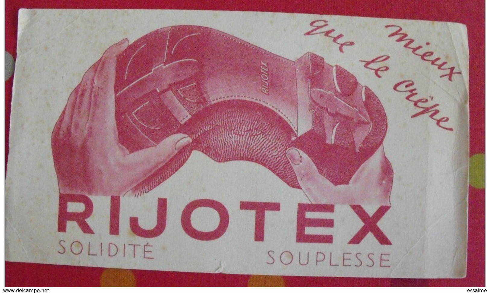 Buvard Chaussure Semelle Rijotex. Vers 1950 - Chaussures