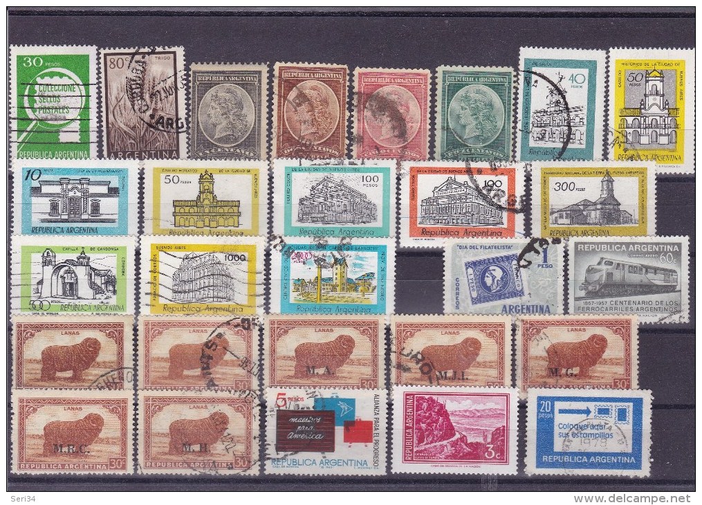 ARGENTINE : Y&T : Lot De 28 Timbres Oblitérés - Colecciones & Series