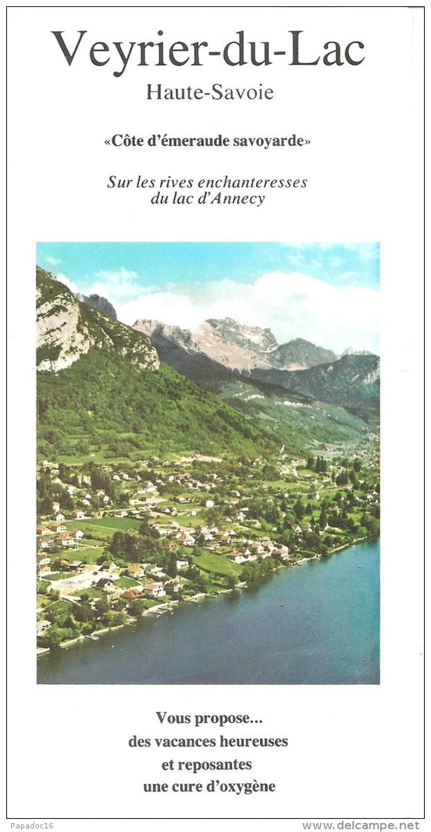 Dépliant Touristique - Veyrier-du-Lac "Côte D'Emeraude Savoyarde" - Sur Les Rives Enchanteresses Du Lac D'Annecy (Ca. 19 - Reiseprospekte