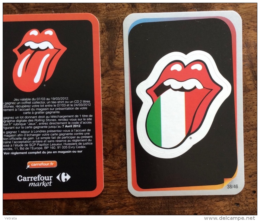 Rolling Stones : 1 Vignette Carrefour Market (5x8,5 Cm) - Objets Dérivés