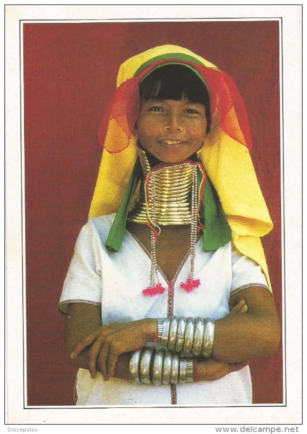 R2308 Birmania - Loikaw - Donna Giraffa - Cartolina Con Legenda Descrittiva - Edizioni De Agostini - Asien