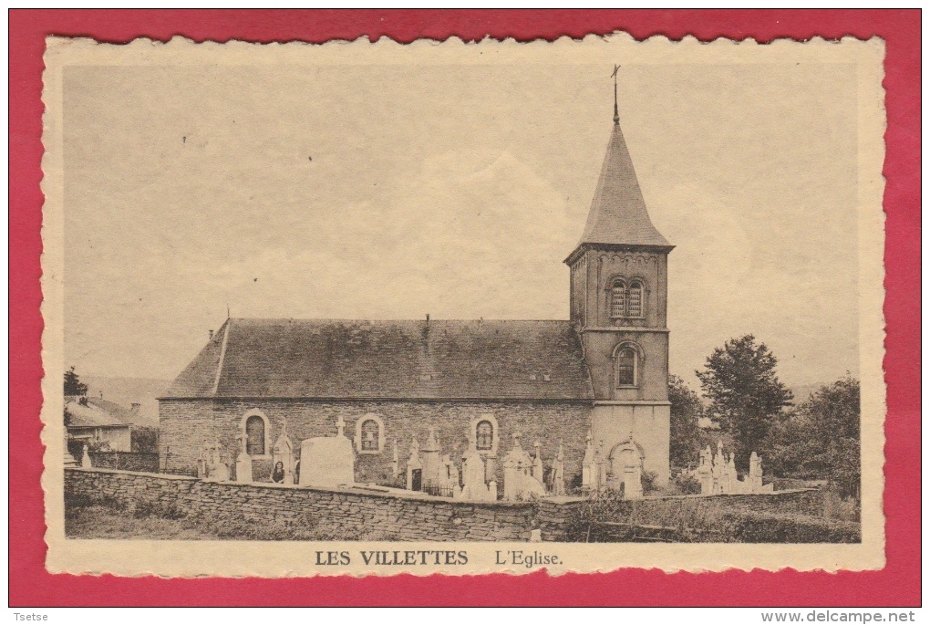 Les Villettes - L'Eglise Et ... Cimetière Autour , Tombes - 1946  ( Voir Verso ) - Lierneux